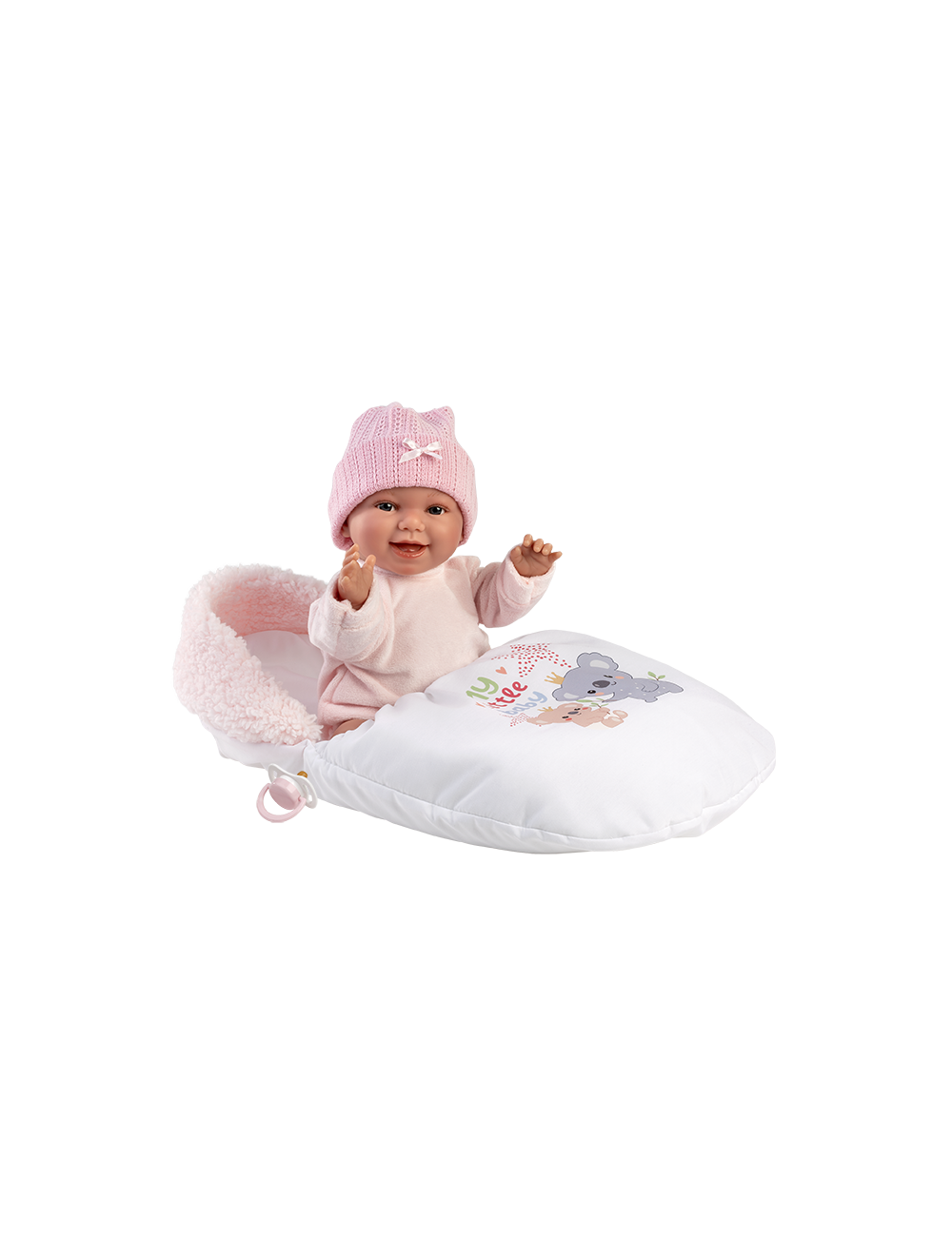 Llorens Lalka 63806 38 cm śmiejąca się Chloe w śpiworku