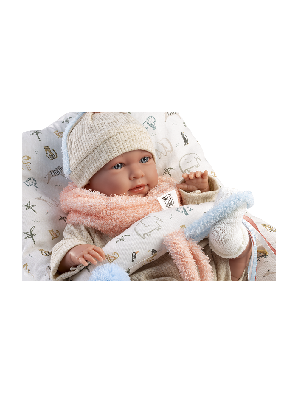 Llorens 74128 Lalka bobas płacząca Mimi 42 cm z poduszką