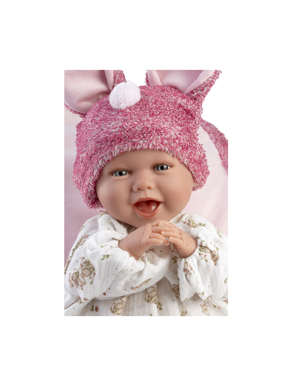 Llorens 74134  Lalka bobas śmiejąca się Mimi 42 cm z podusią