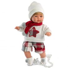 Llorens lalka płacząca Pablo 38 cm w białej czapce