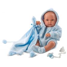 LLORENS Lalka Pipo w niebieskich śpioszkach 35 cm