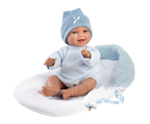 Llorens Lalka 63805 38 cm śmiejąca się Liam w śpiworku