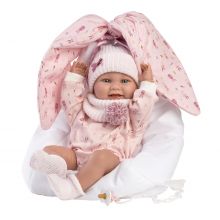 Llorens 73802 Lalka winylowa Bobas 40 cm Nica w nosidełku Magic Nature