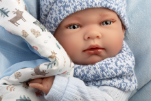 Llorens 73825 Lalka Nico w niebieskim śpiworku