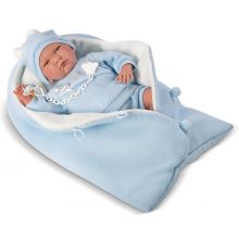 LLORENS Lalka Lalo w niebieskim śpiworku 40 cm
