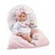Llorens 73801 Lalka winylowa Bobas 40 cm Tina w różowym śpiworze