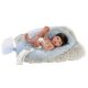 Llorens 73803 Lalka winylowa bobas 40 cm Nico z szarą, miękką podusią i niebieską pieluszką przytulanką dou dou 