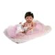 Llorens 73804 Lalka winylowa bobas 40 cm Nica z szarą, miękką poduszką i różową pieluszką przytulanką dou dou 