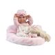 Llorens 73808 Lalka winylowa bobas 40 cm Nica z różową podusią i przytulanką